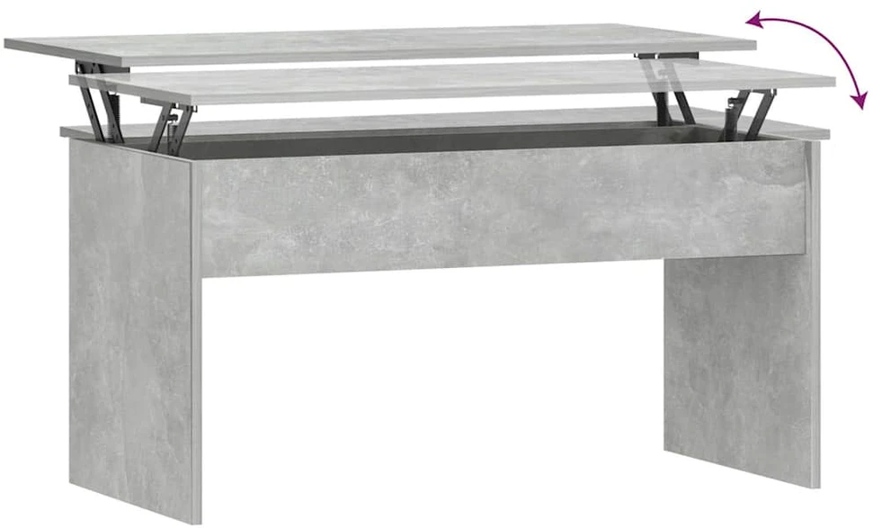 Kavos staliukas, betono pilkas, 102x50,5x52,5cm, mediena