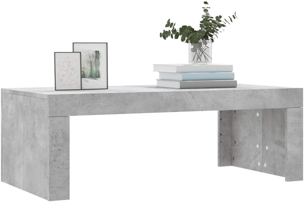 Kavos staliukas, betono pilkas, 102x50x36cm, apdirbta mediena