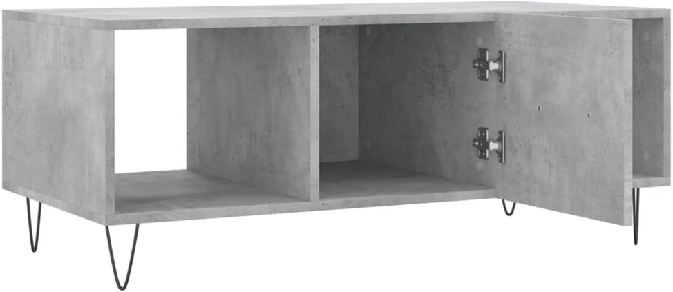 Kavos staliukas, betono pilkas, 102x50x40cm, apdirbta mediena