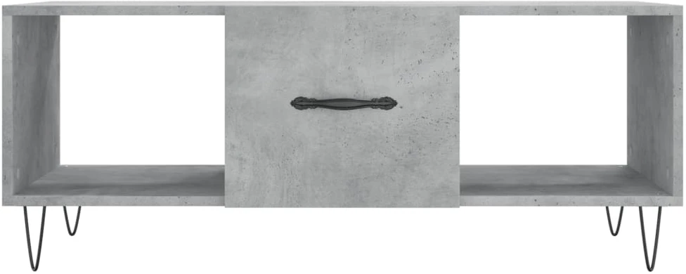 Kavos staliukas, betono pilkas, 102x50x40cm, apdirbta mediena