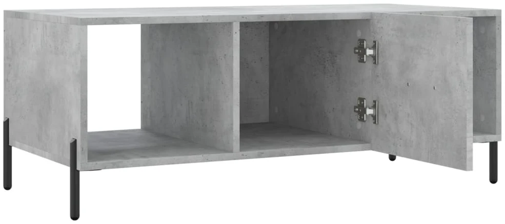 Kavos staliukas, betono pilkas, 102x50x40cm, apdirbta mediena
