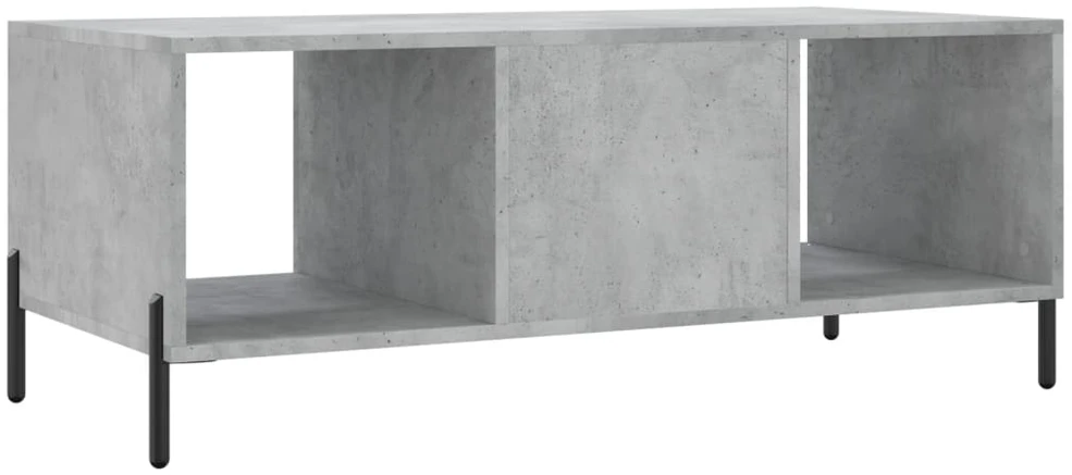 Kavos staliukas, betono pilkas, 102x50x40cm, apdirbta mediena