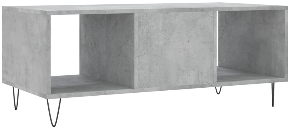 Kavos staliukas, betono pilkas, 102x50x40cm, apdirbta mediena