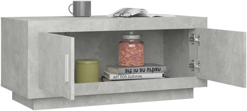 Kavos staliukas, betono pilkas, 102x50x45cm, apdirbta mediena