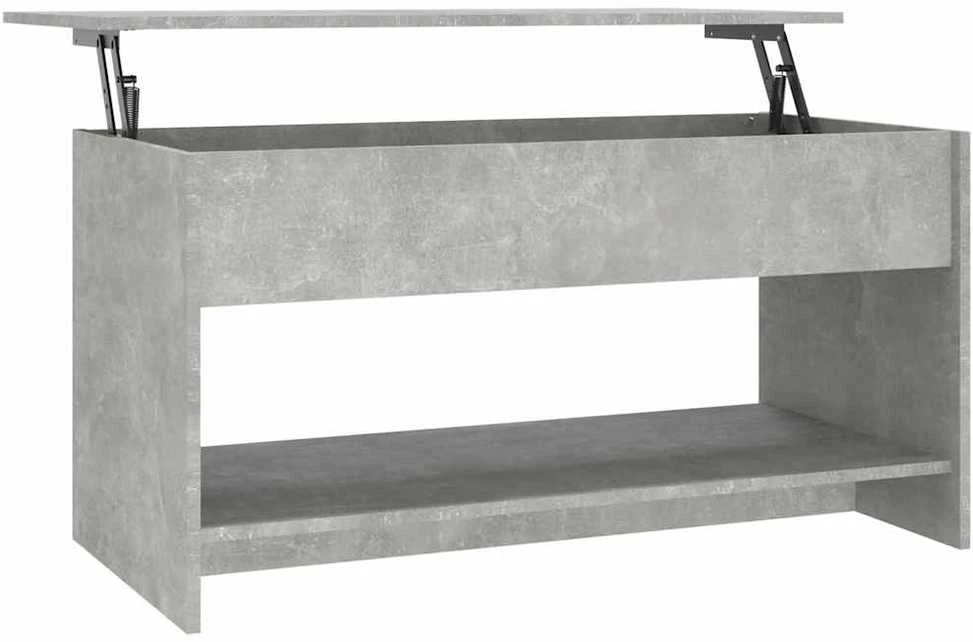 Kavos staliukas, betono pilkas, 102x50x52,5cm, apdirbta mediena