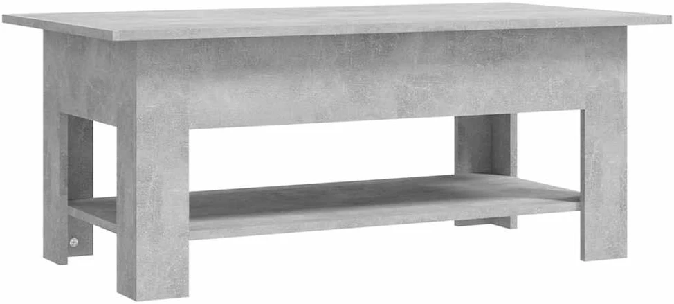 Kavos staliukas, betono pilkas, 102x55x42cm, apdirbta mediena