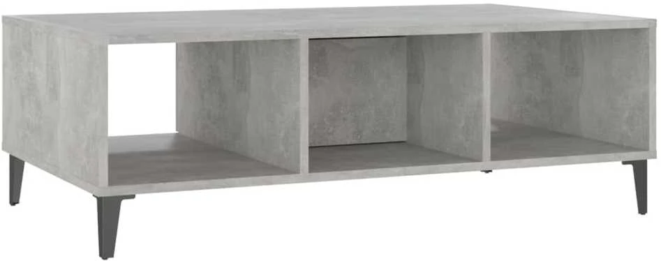Kavos staliukas, betono pilkas, 103,5x60x35cm, apdirbta mediena