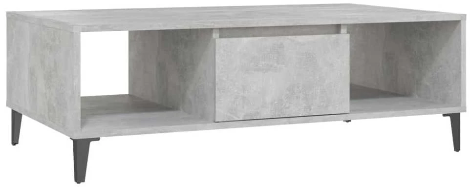 Kavos staliukas, betono pilkas, 103,5x60x35cm, apdirbta mediena