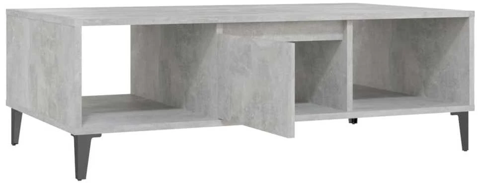 Kavos staliukas, betono pilkas, 103,5x60x35cm, apdirbta mediena