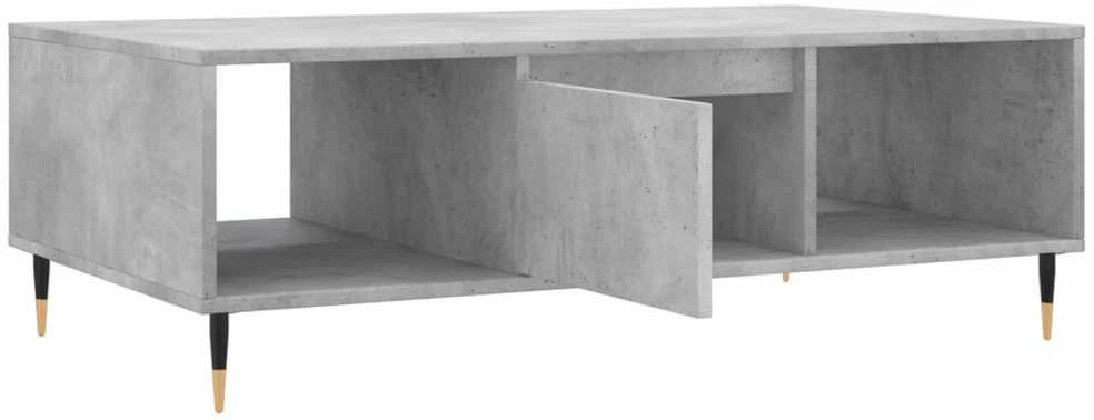 Kavos staliukas, betono pilkas, 104x60x35cm, apdirbta mediena