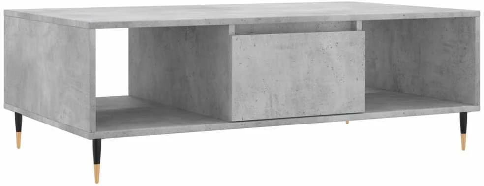 Kavos staliukas, betono pilkas, 104x60x35cm, apdirbta mediena