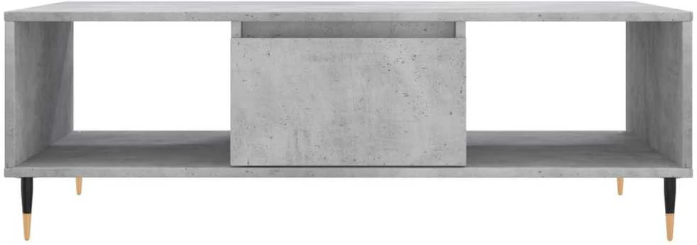 Kavos staliukas, betono pilkas, 104x60x35cm, apdirbta mediena