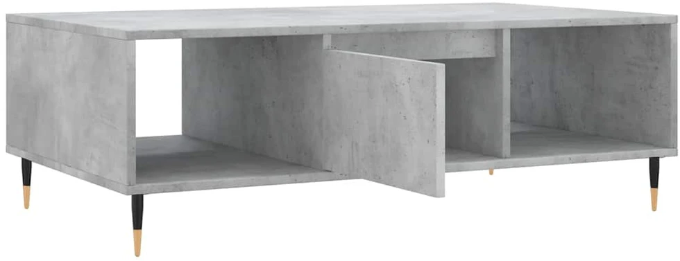 Kavos staliukas, betono pilkas, 104x60x35cm, apdirbta mediena