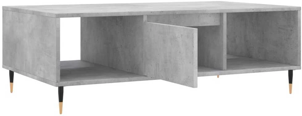Kavos staliukas, betono pilkas, 104x60x35cm, apdirbta mediena