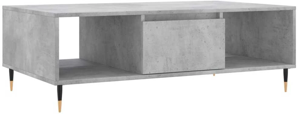 Kavos staliukas, betono pilkas, 104x60x35cm, apdirbta mediena