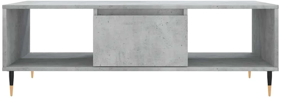 Kavos staliukas, betono pilkas, 104x60x35cm, apdirbta mediena