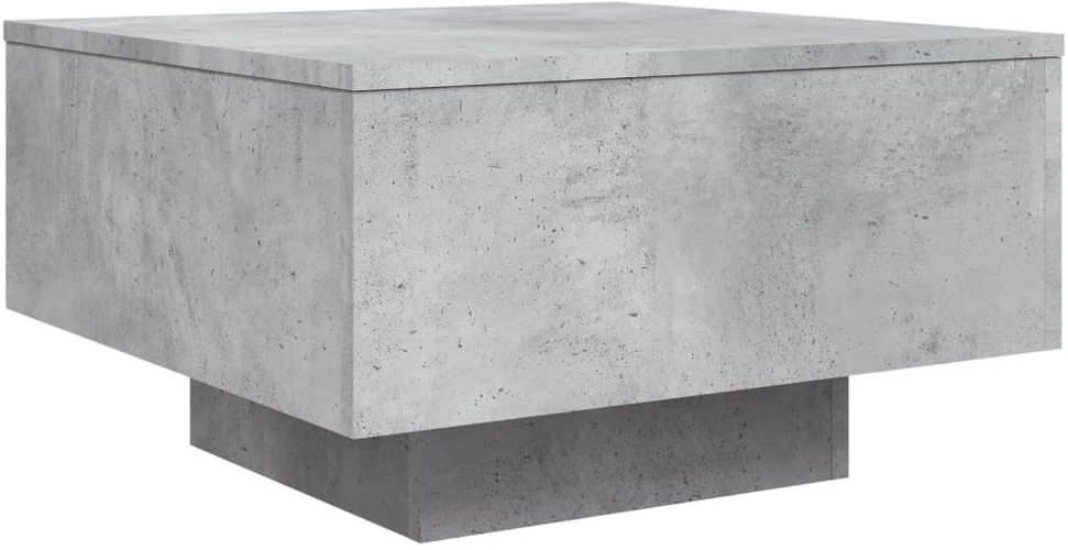 Kavos staliukas, betono pilkas, 55x55x31cm, apdirbta mediena