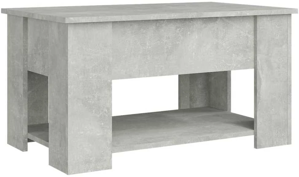 Kavos staliukas, betono pilkas, 79x49x41cm, apdirbta mediena