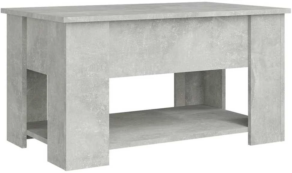 Kavos staliukas, betono pilkas, 79x49x41cm, apdirbta mediena