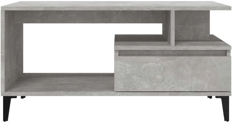 Kavos staliukas, betono pilkas, 90x49x45cm, apdirbta mediena