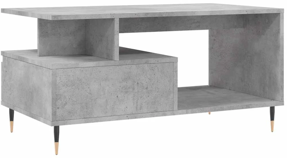 Kavos staliukas, betono pilkas, 90x49x45cm, apdirbta mediena