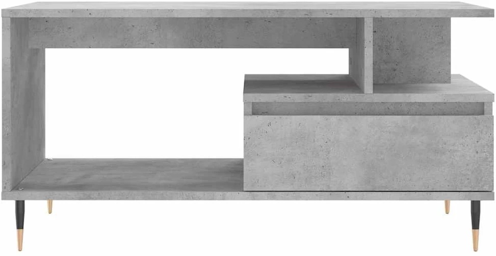 Kavos staliukas, betono pilkas, 90x49x45cm, apdirbta mediena