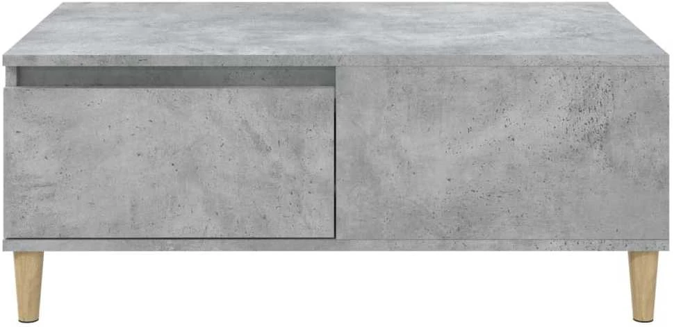 Kavos staliukas, betono pilkas, 90x50x36,5cm, apdirbta mediena