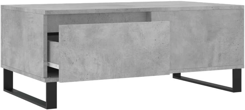Kavos staliukas, betono pilkas, 90x50x36,5cm, apdirbta mediena