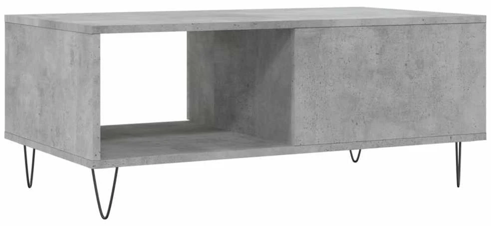 Kavos staliukas, betono pilkas, 90x50x36,5cm, apdirbta mediena