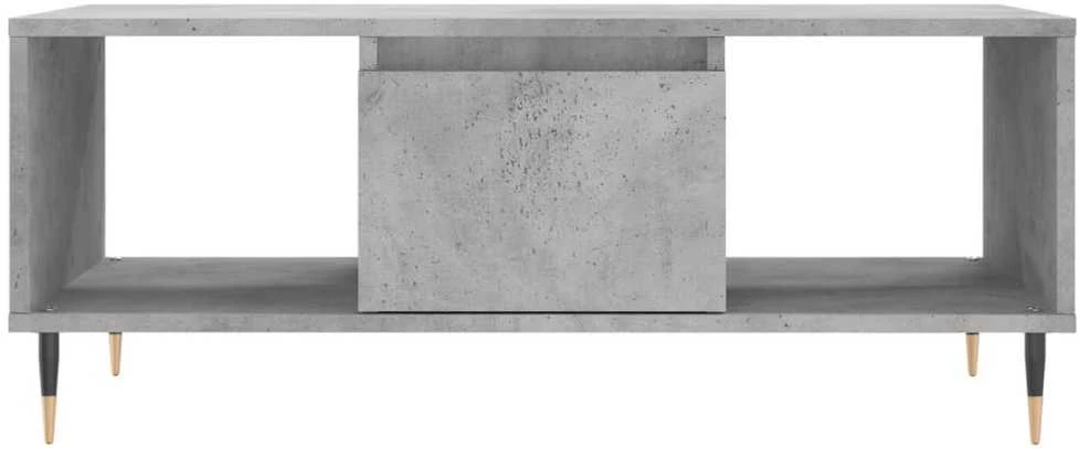 Kavos staliukas, betono pilkas, 90x50x36,5cm, apdirbta mediena