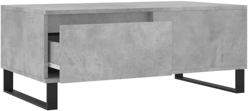 Kavos staliukas, betono pilkas, 90x50x36,5cm, apdirbta mediena