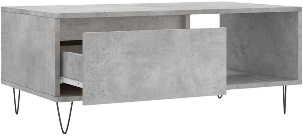 Kavos staliukas, betono pilkas, 90x50x36,5cm, apdirbta mediena