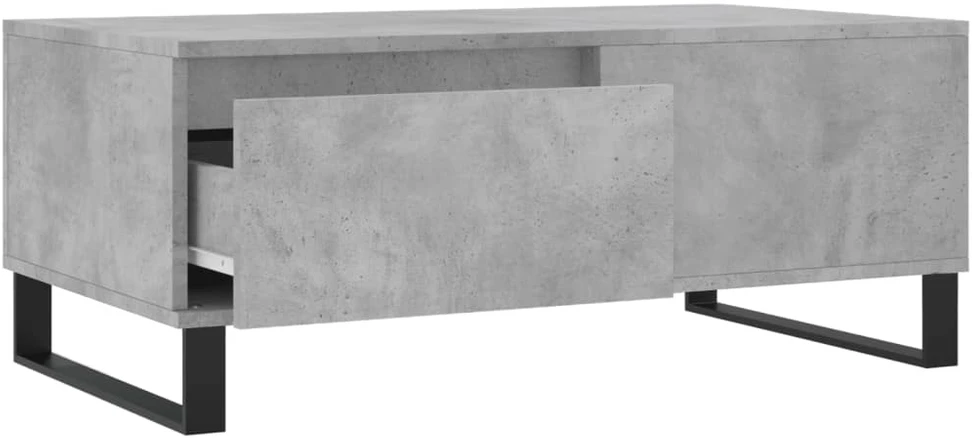 Kavos staliukas, betono pilkas, 90x50x36,5cm, apdirbta mediena