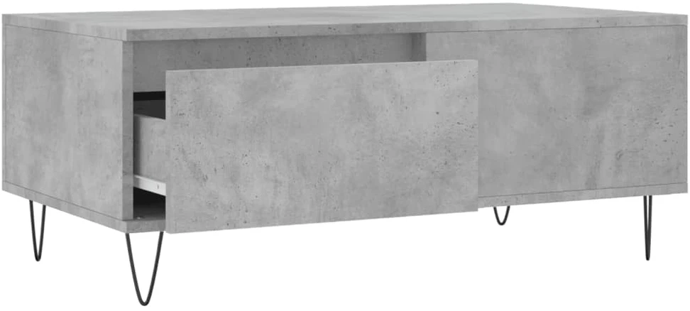 Kavos staliukas, betono pilkas, 90x50x36,5cm, apdirbta mediena
