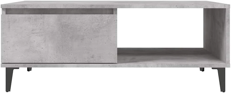 Kavos staliukas, betono pilkas, 90x60x35cm, apdirbta mediena