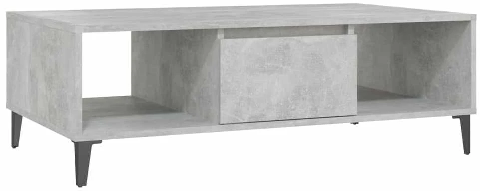 Kavos staliukas, betono pilkas, 103,5x60x35cm, apdirbta mediena
