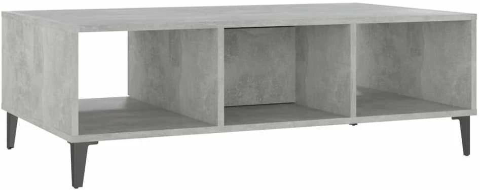 Kavos staliukas, betono pilkas, 103,5x60x35cm, apdirbta mediena