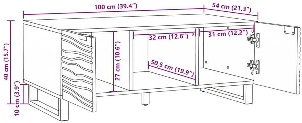 Kavos staliukas Balta 100 x 54 x 40 cm Apdirbta mediena