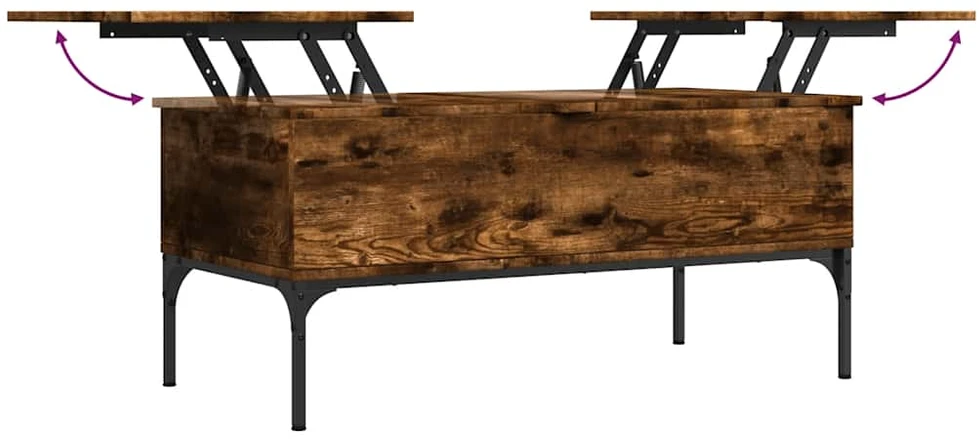 Kavos staliukas, dūminio ąžuolo, 100x50x45cm, mediena/metalas