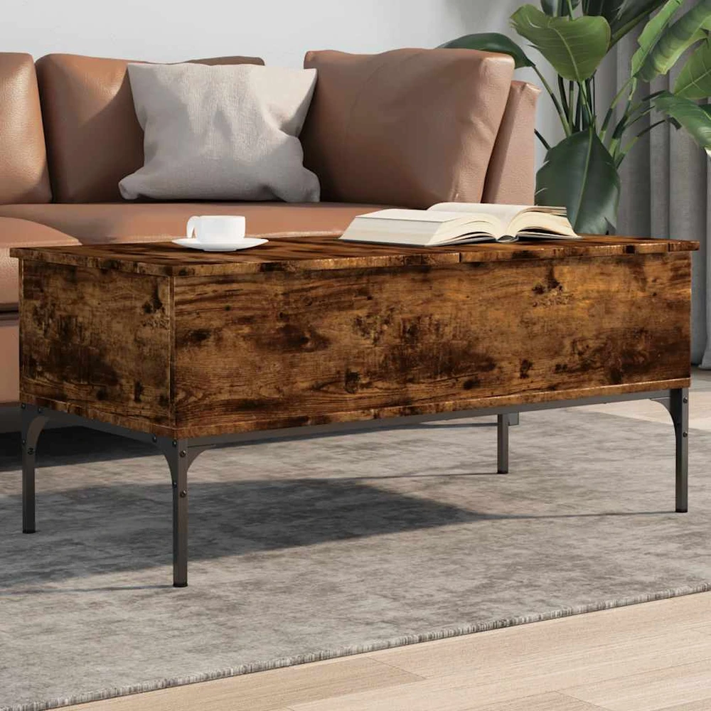 Kavos staliukas, dūminio ąžuolo, 100x50x45cm, mediena/metalas