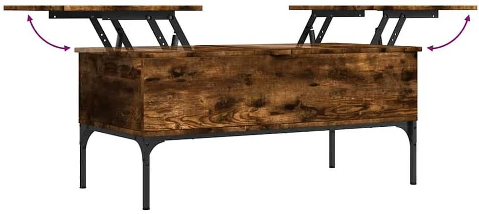 Kavos staliukas, dūminio ąžuolo, 100x50x45cm, mediena/metalas