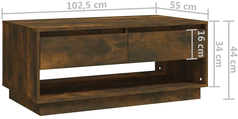 Kavos staliukas, dūminio ąžuolo, 102,5x55x44cm, mediena