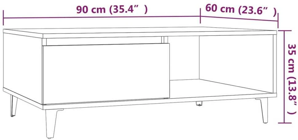 Kavos staliukas, dūminio ąžuolo, 90x60x35cm, apdirbta mediena