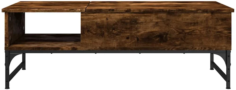 Kavos staliukas, dūminis, 100x50x35cm, apdirbta mediena/metalas