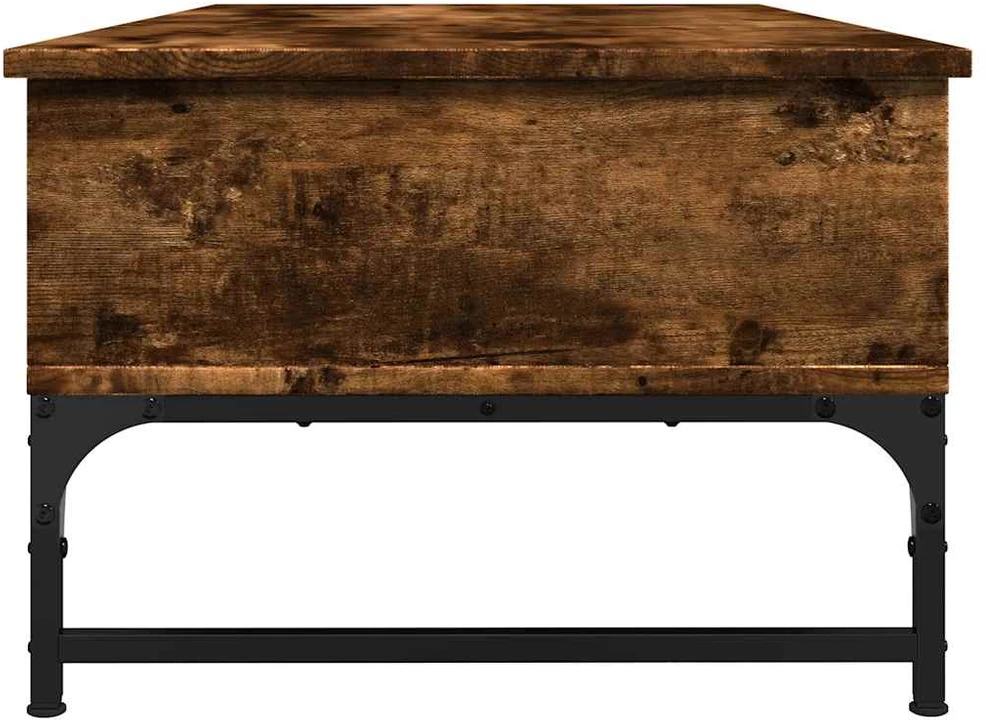 Kavos staliukas, dūminis, 100x50x35cm, apdirbta mediena/metalas