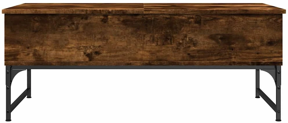 Kavos staliukas, dūminis, 100x50x40cm, apdirbta mediena/metalas