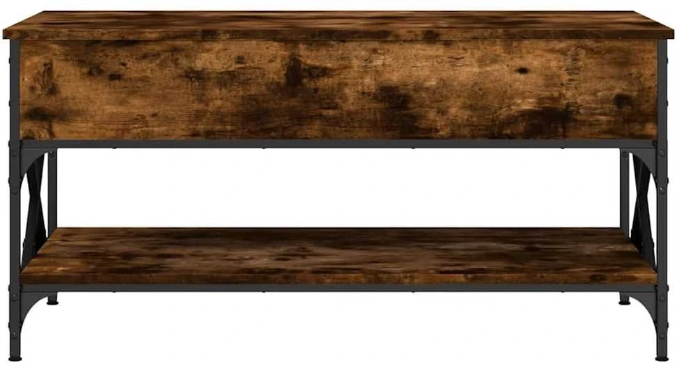Kavos staliukas, dūminis, 100x50x50cm, apdirbta mediena/metalas