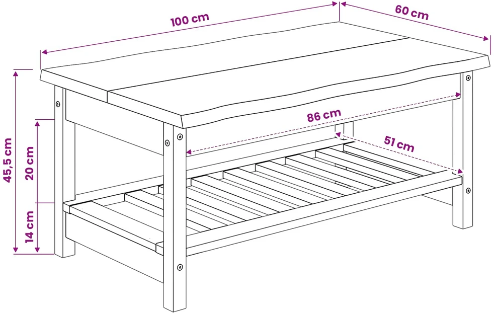 VidaXL Kavos staliukas EKAI Juoda 100 x 60 x 45,5 cm