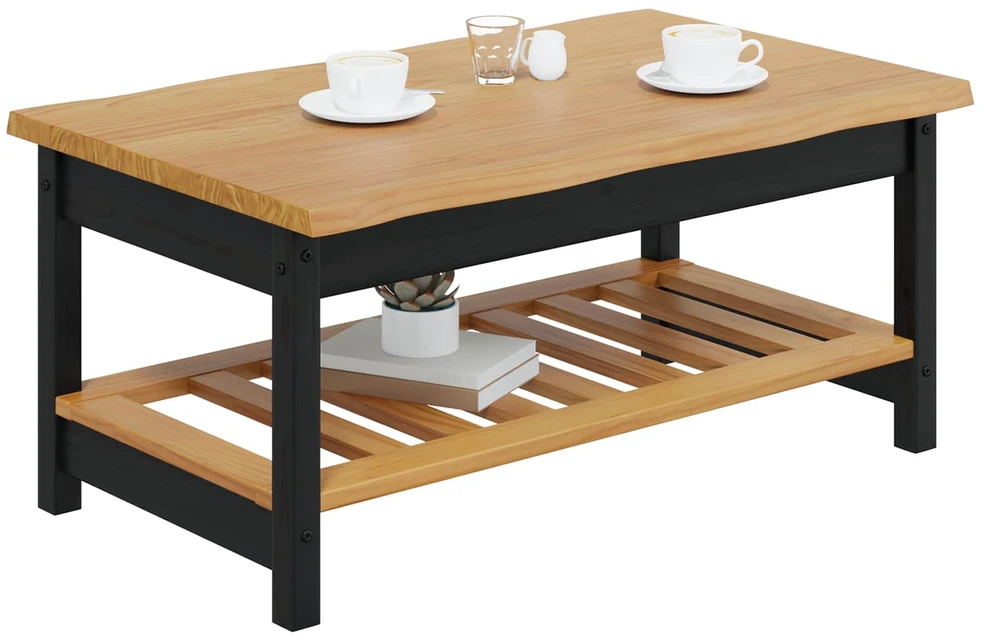 VidaXL Kavos staliukas EKAI Juoda 100 x 60 x 45,5 cm