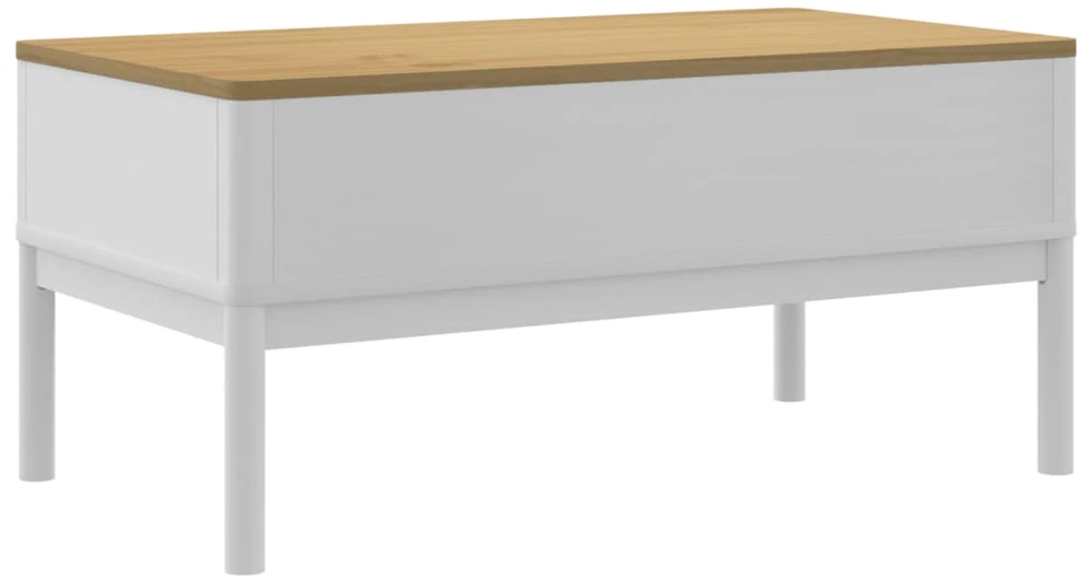 Kavos staliukas FLORO, baltas, 99x55,5x45cm, pušies masyvas